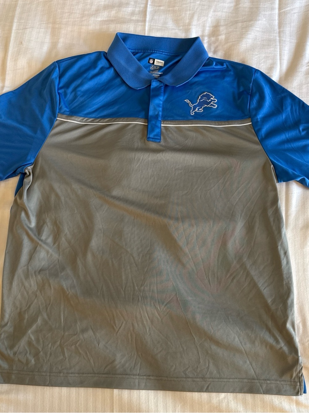 Detroit Lions/ NFL Apparel/Golf Polo/ Blue&Grey/ NFL Detroit Lions/ Men Size XL
